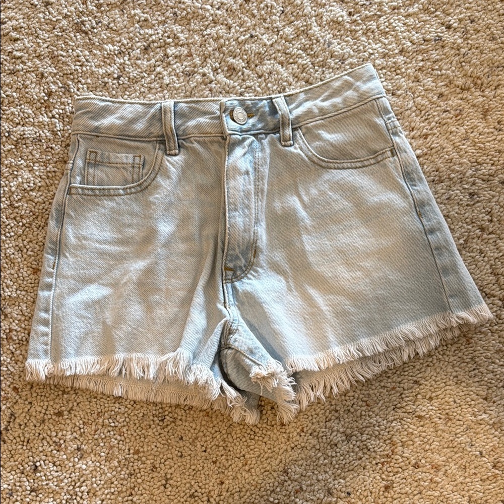 PacSun Blue Jean Shorts with Frayed Hem